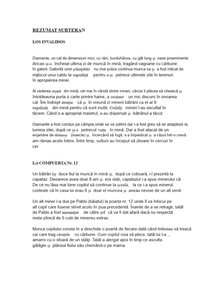 Rezumat Subterran | PDF