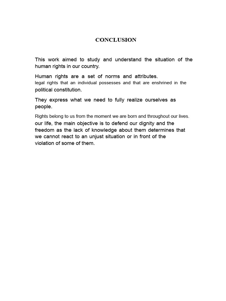 Conclusion. Human Rights | PDF