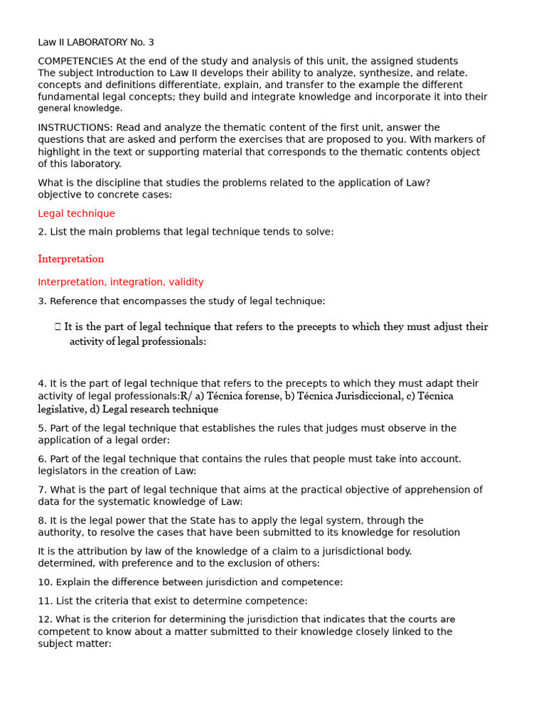 Legal Techniques and Jurisdiction Analysis | PDF | Jurisdiction | Knowledge