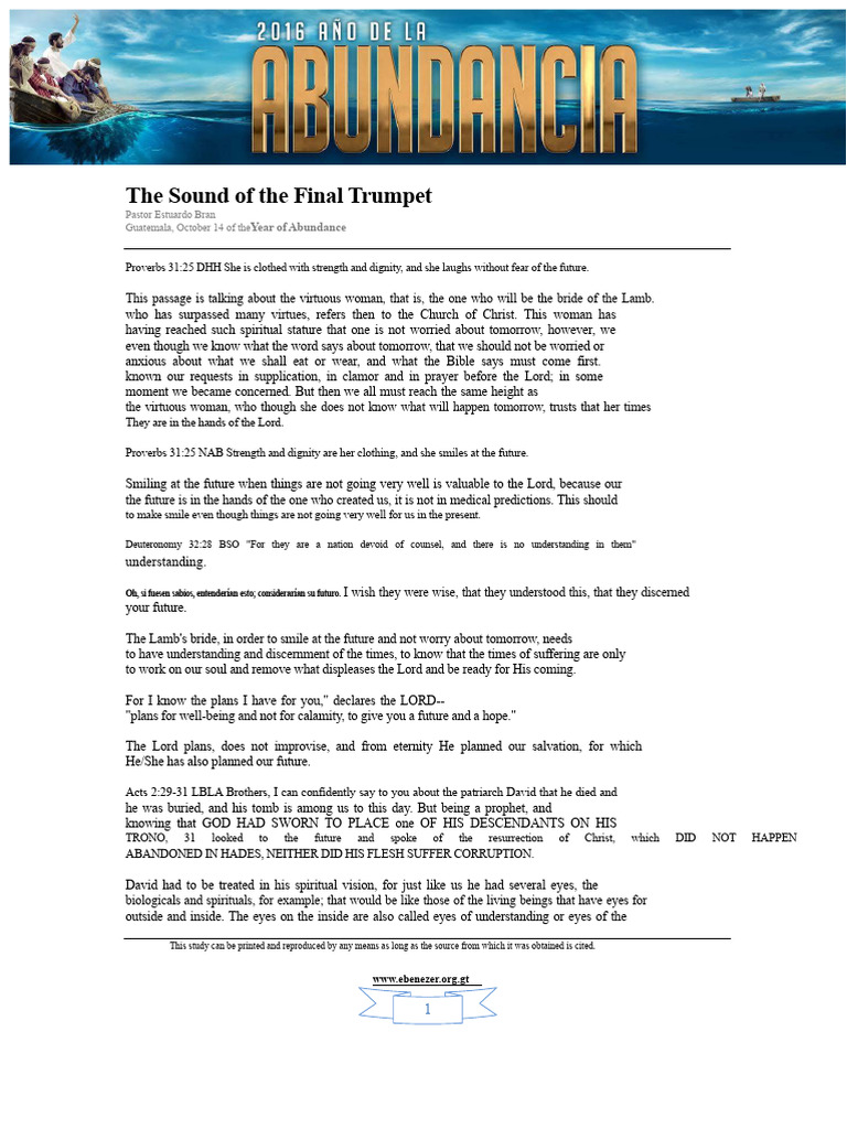 The Sound of The Final Trumpet | PDF | Jacob | Religious Belief And ...