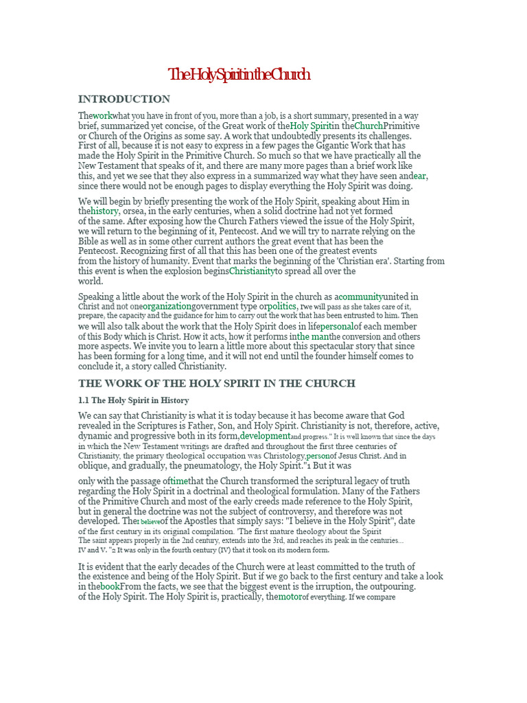 The Holy Spirit's Role in Early Christianity | PDF | Acts Of The ...