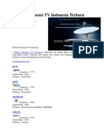 Daftar Frekuensi TV Indonesia Terbaru