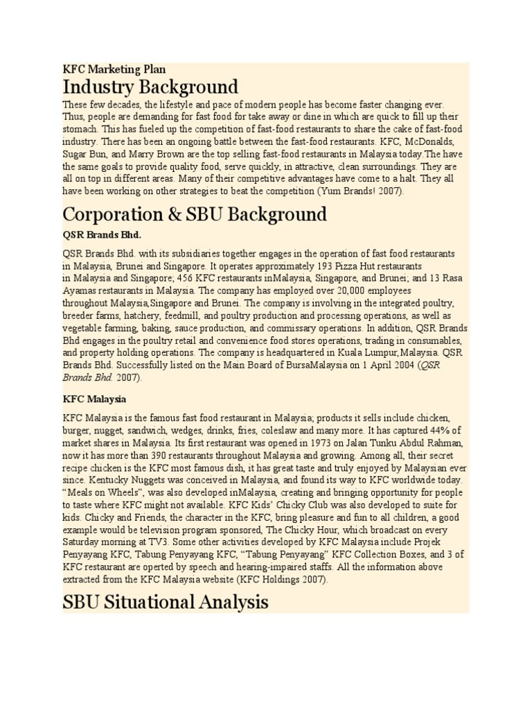 Strategic analysis of kfc picture