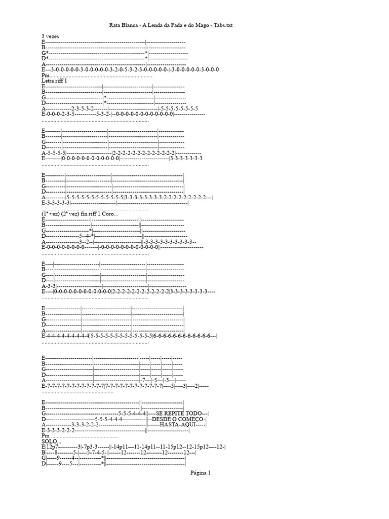 Tabs de Rata Blanca: Fada e Mago | PDF | Música gravada | Gravação de som