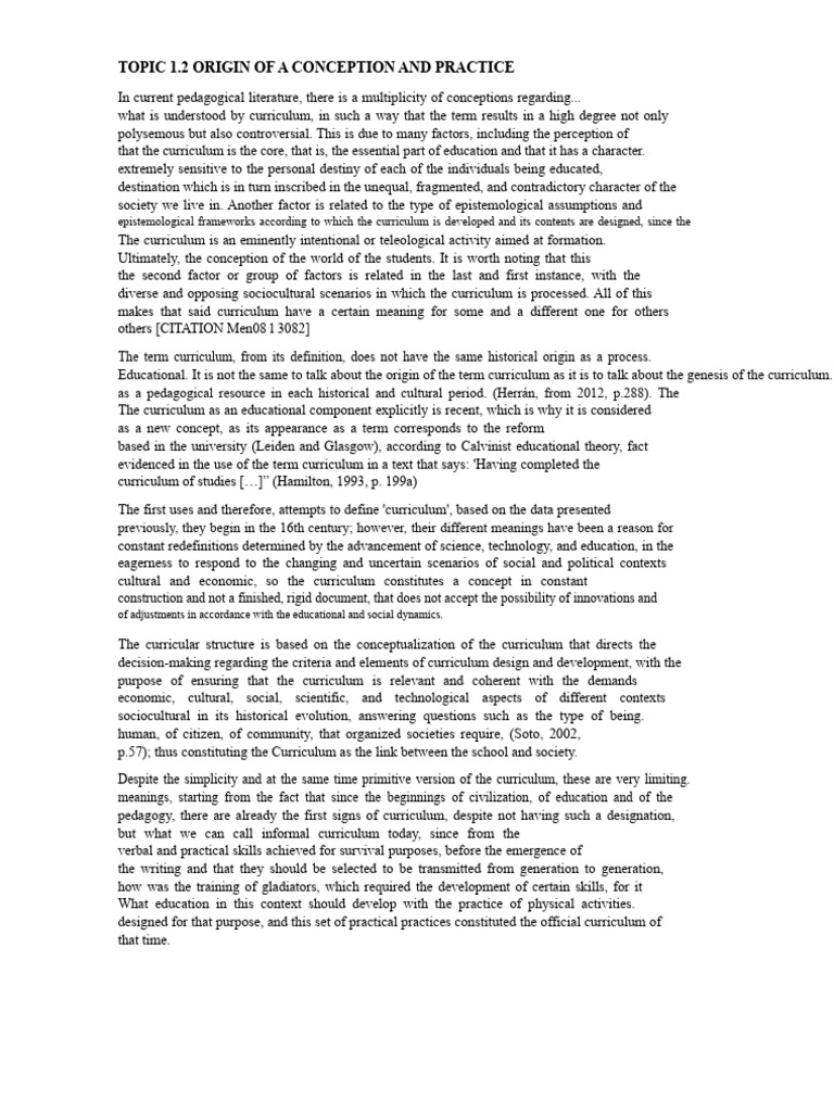 Origin of A Conception and Practice | PDF | Curriculum | Epistemology