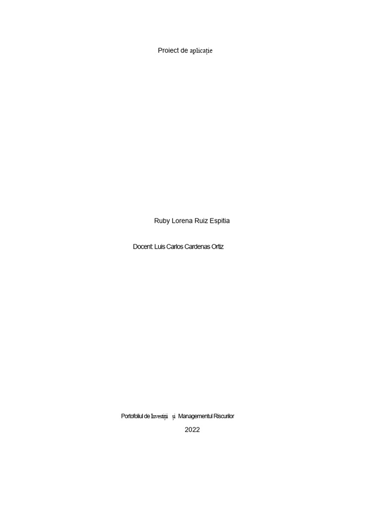 Proiect de Aplicare | PDF