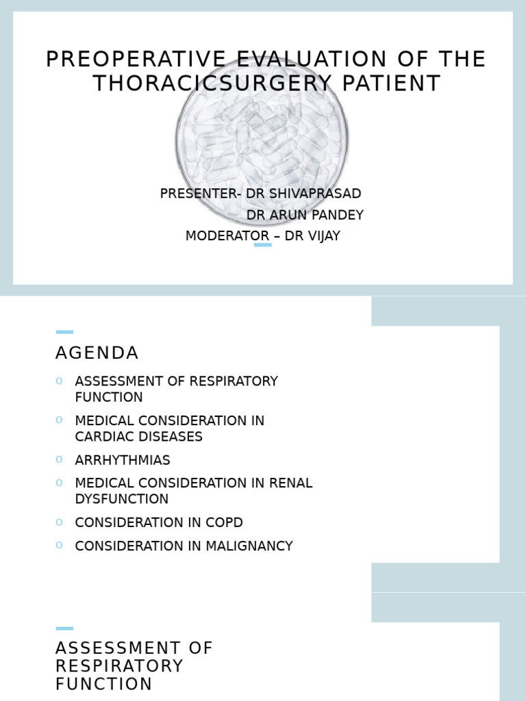 Preoperative Evaluation of Thoracic Surgery Patients | PDF | Lung ...