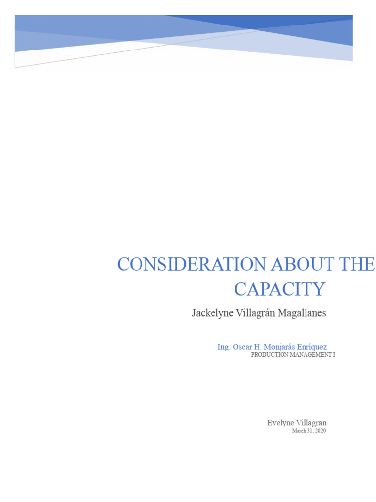 Considerations of Capacity | PDF | Economies Of Scale | Business Economics