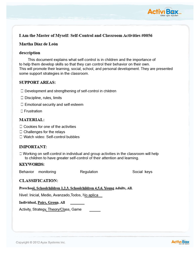 Enhancing Self-Control in Children | PDF | Self Control | Self-Management