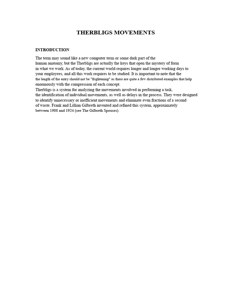 Understanding Therbligs Movements | PDF | Drill
