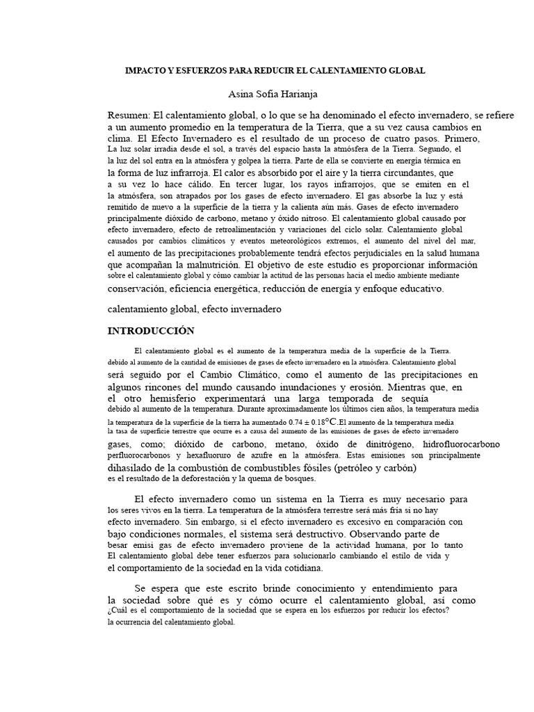Estrategias para Combatir el Calentamiento Global | PDF | Gases de ...