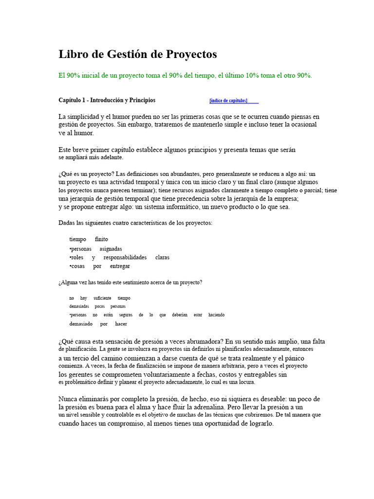 Principios Clave en Gestión de Proyectos | PDF | Planificación ...
