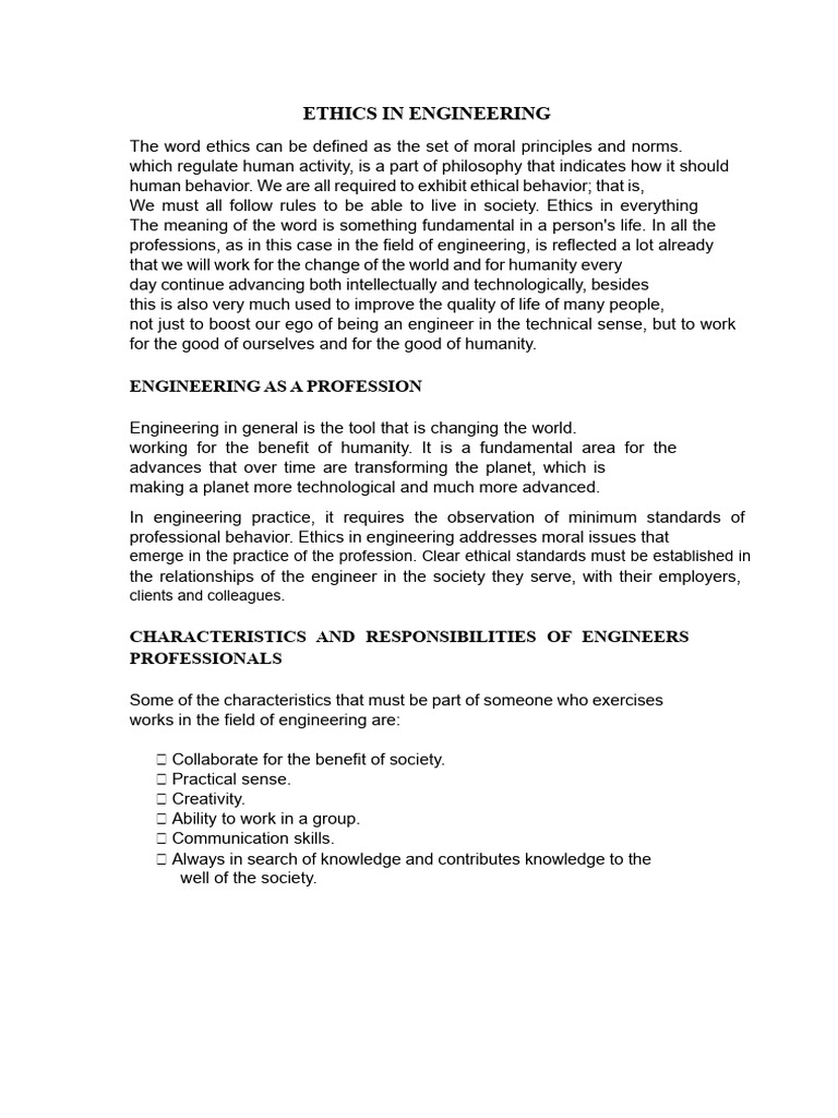 Engineering Ethics Overview and Issues | PDF | Knowledge | Engineering