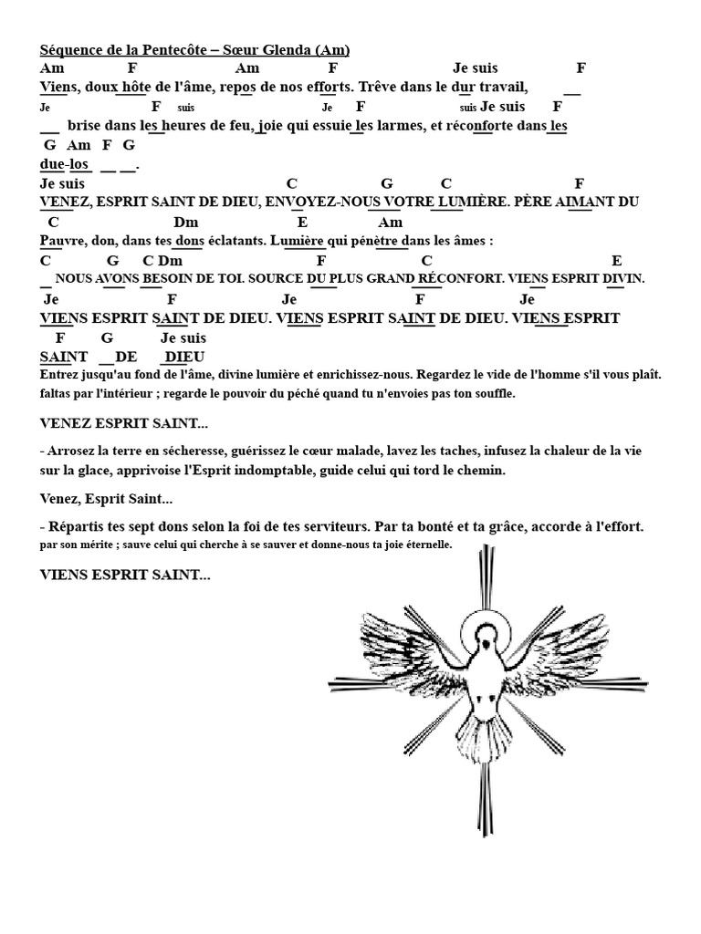 Séquence de la Pentecôte - Sœur Glenda | PDF | Saint-Esprit | Théologie