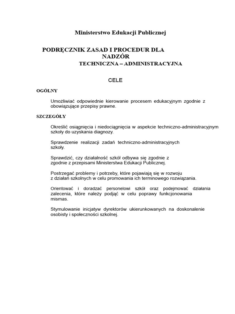 Podręcznik Norm I Procedur Nadzoru Techniczno-Administracyjnego | PDF