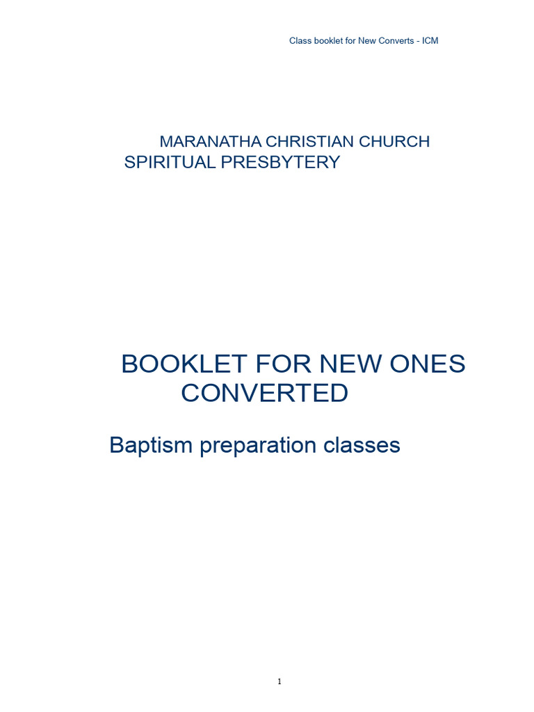 Handbook For New Converts | PDF | New Testament | Bible