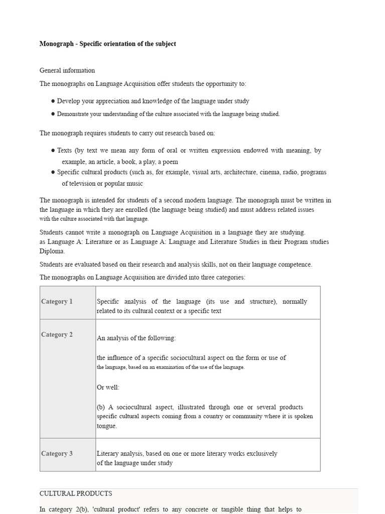 Language Acquisition Monograph Guide | PDF | Bibliography | Critical ...