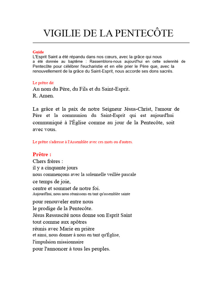 Célébration de la Pentecôte et Confirmation | PDF | Pâques | Saint-Esprit