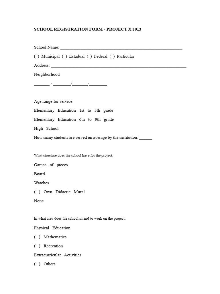 School Registration Form PDF | PDF
