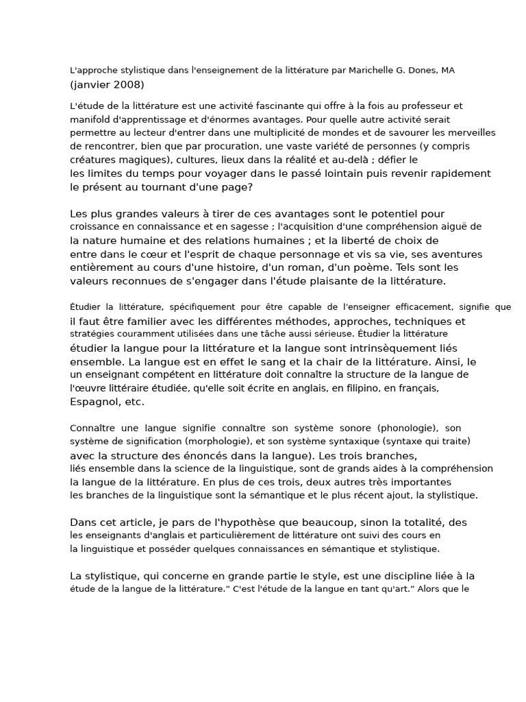Approches stylistiques en enseignement littéraire | PDF | Poésie ...