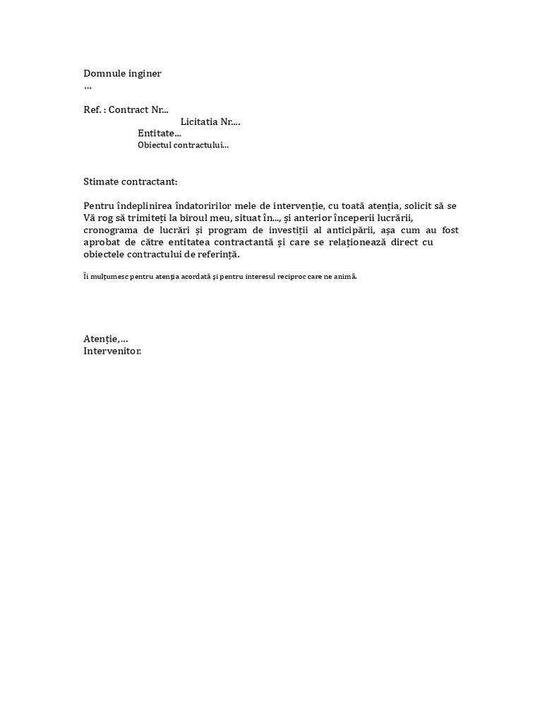 Cerere de Program de Lucru | PDF