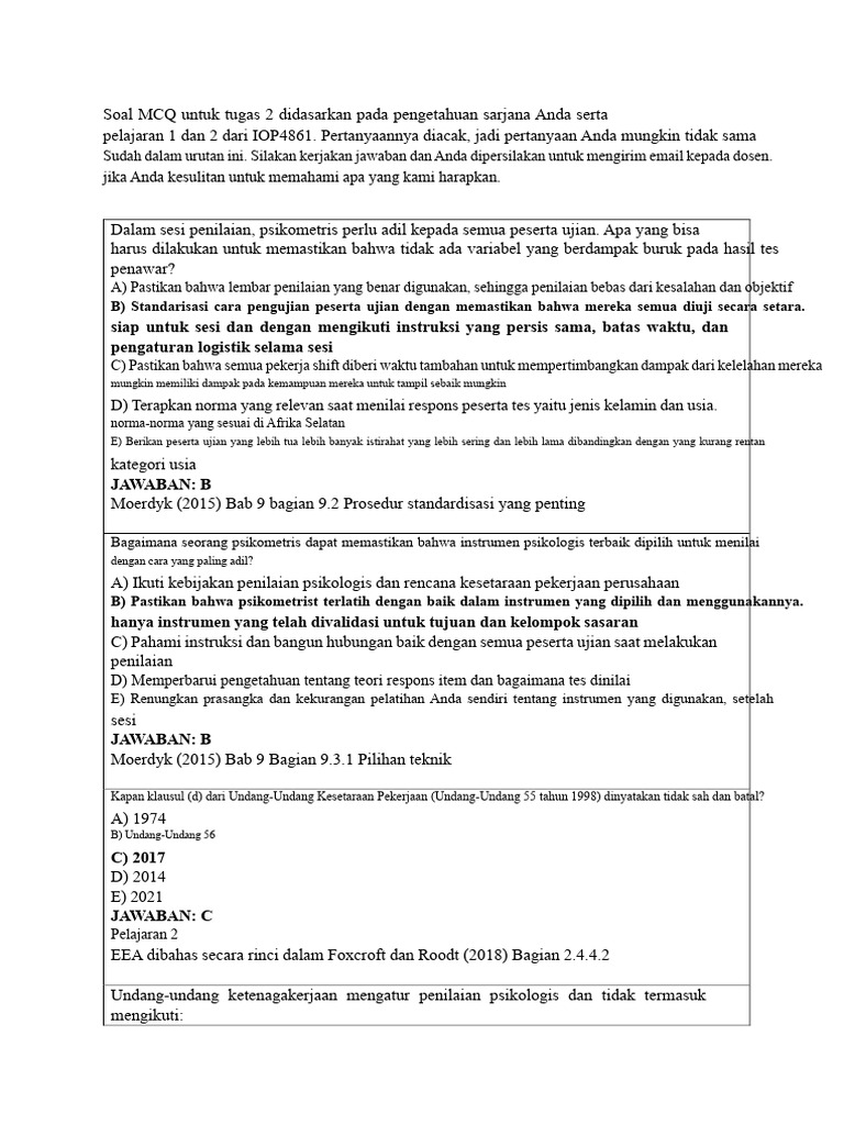 Iop 4861 Tugas 2 Dengan Jawaban | PDF