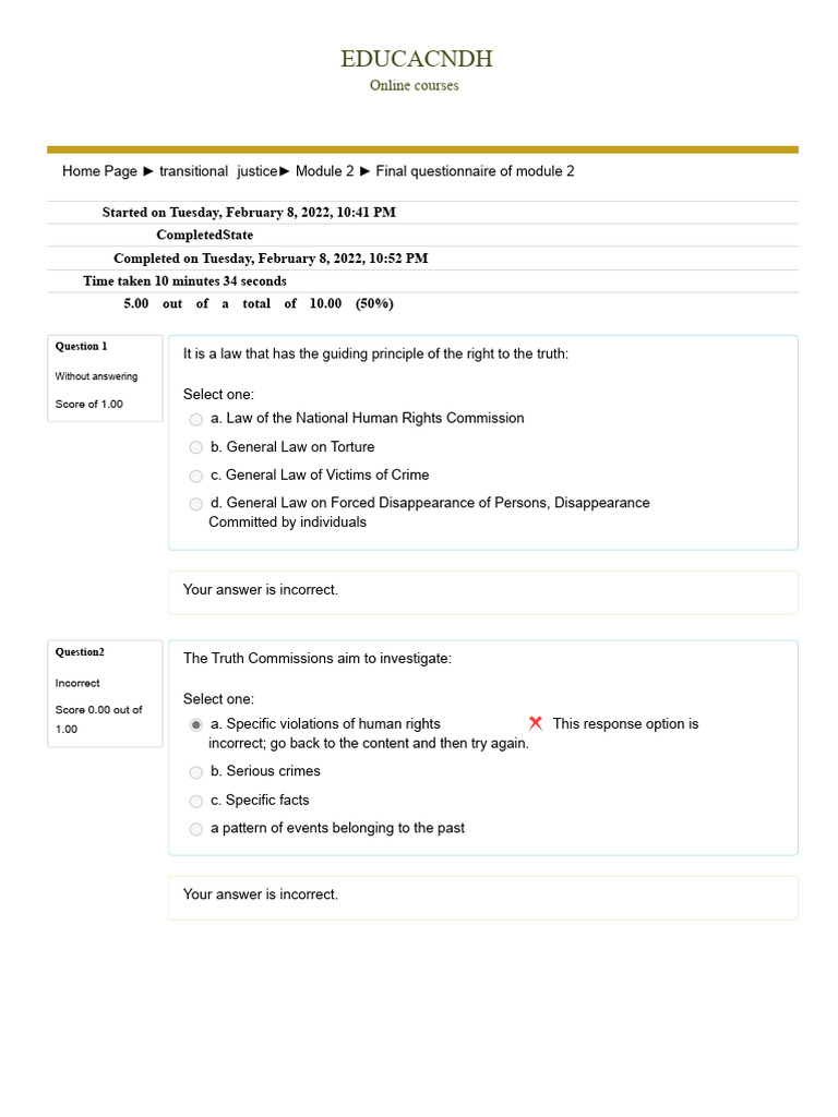 Final Questionnaire on Transitional Justice | PDF | Transitional ...