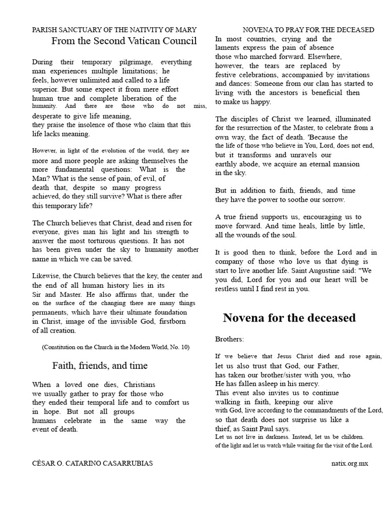 Novena Prayer for the Deceased | PDF | Jesus | Resurrection Of Jesus