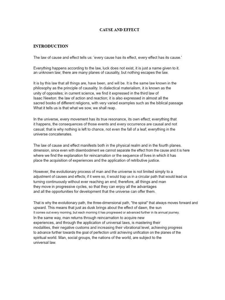 Understanding Cause and Effect Principles | PDF | Causality | Science