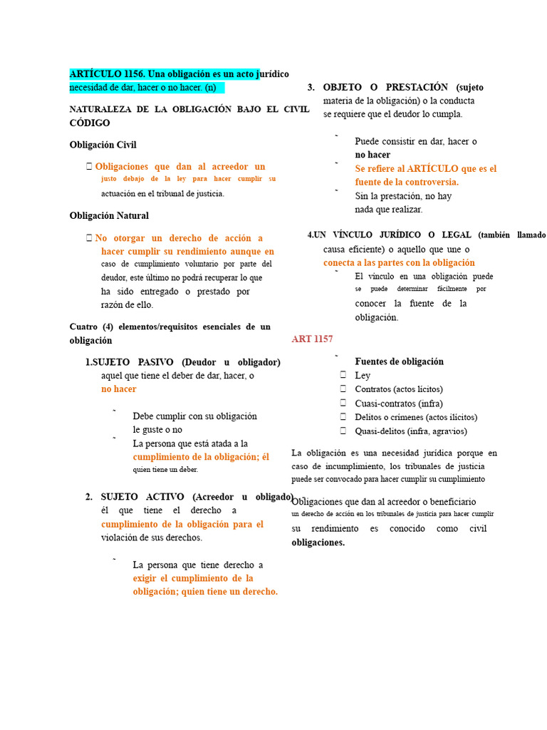 Naturaleza y Tipos de Obligaciones Jurídicas | PDF | Crímenes | Crimen ...