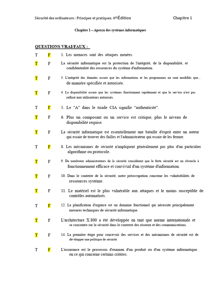 Sécurité informatique : principes clés et pratiques | PDF | Cryptage ...