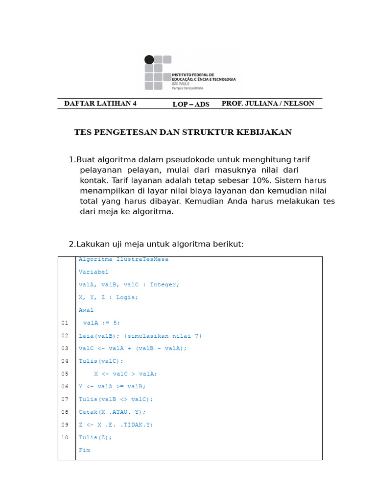 Algoritma dan Pengujian Pseudocode | PDF
