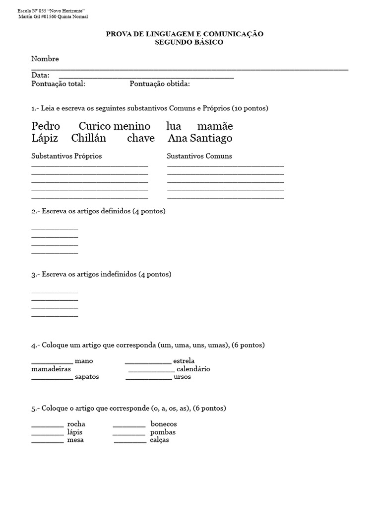 PROVA DE LINGUAGEM E COMUNICAÇÃO minha 2 | PDF | Linguística
