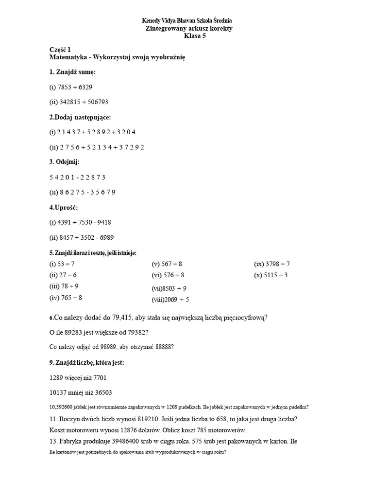 Klasa 5 | PDF