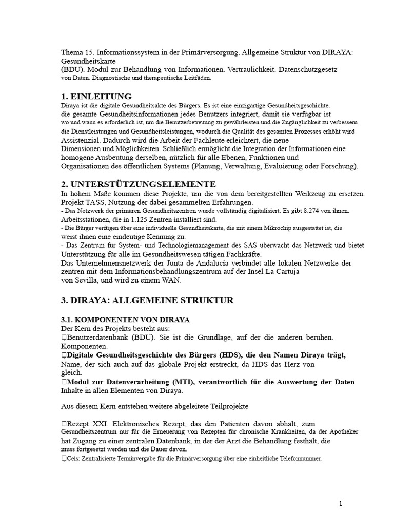 Thema 15 Informationssystem in Der Primärversorgung. Allgemeine ...