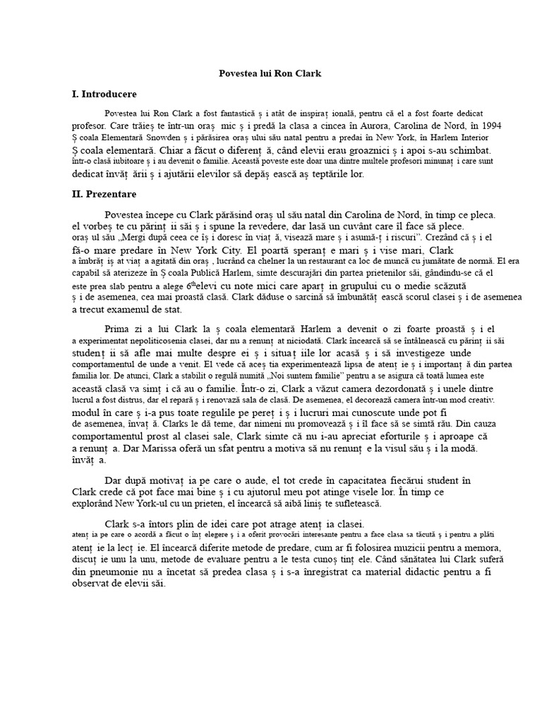 Povestea Lui Ron Clark | PDF