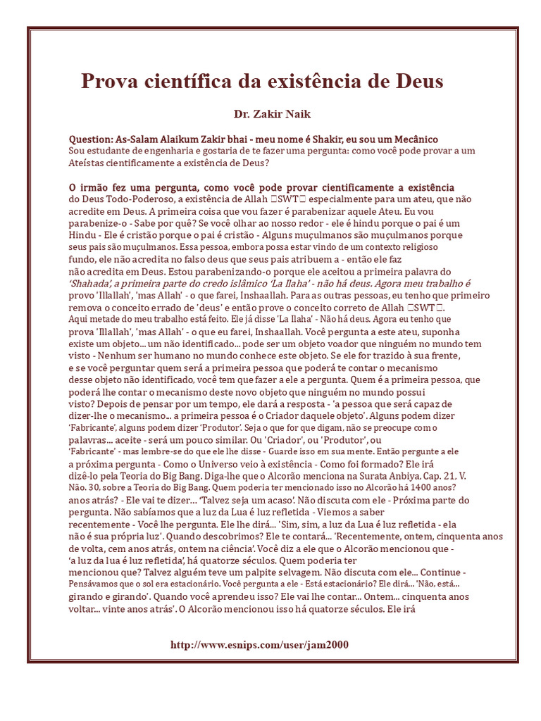 Prova Científica da Existência de Deus | PDF | Deus | Ateísmo