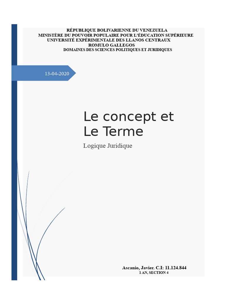 Logique Juridique : Concepts et Définitions | PDF | Concept | Logique