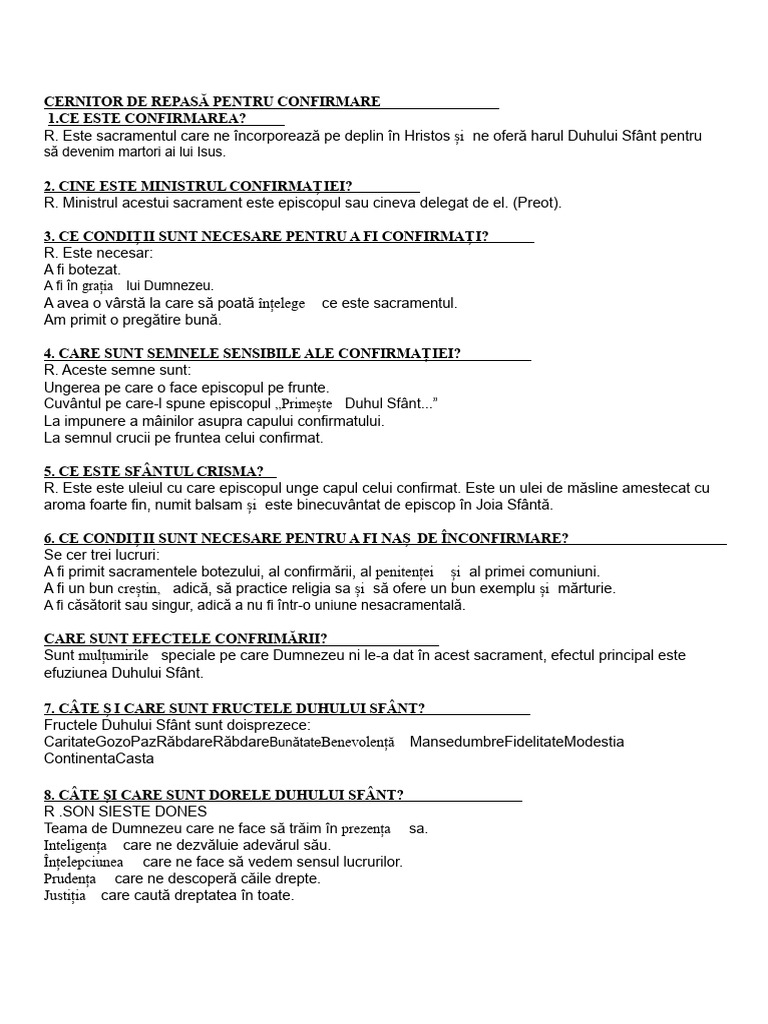 Chestionar de Confirmare | PDF