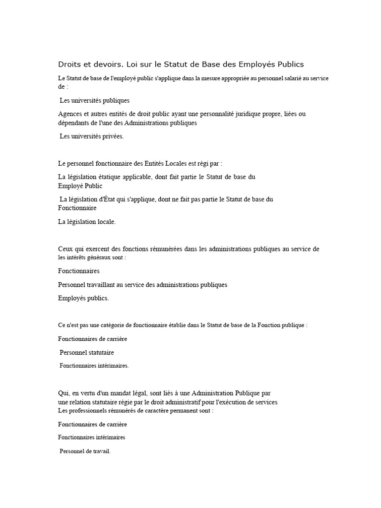Droits et Devoirs des Employés Publics | PDF | Justice | Crime et violence