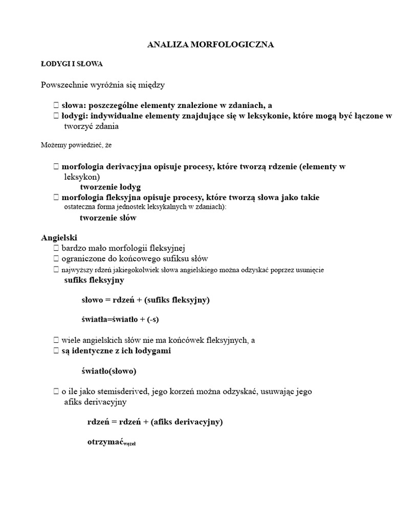 Analiza Morfologiczna | PDF