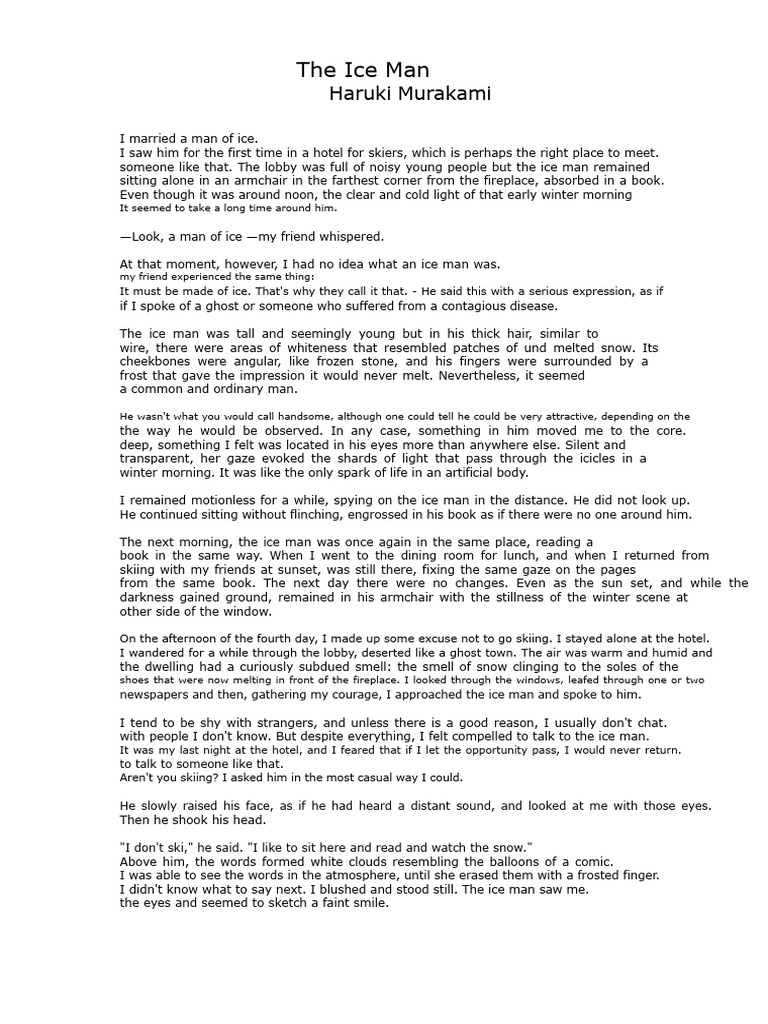 Love Story with the Ice Man | PDF | Ice