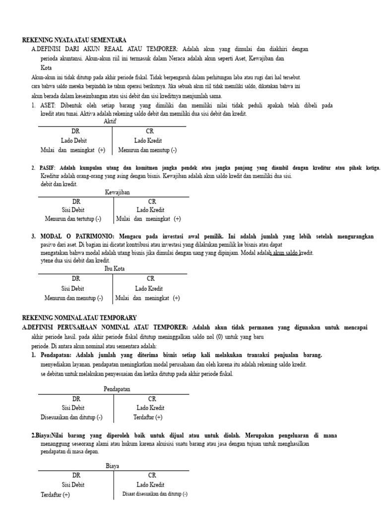 Perbedaan Akun Riil dan Sementara | PDF