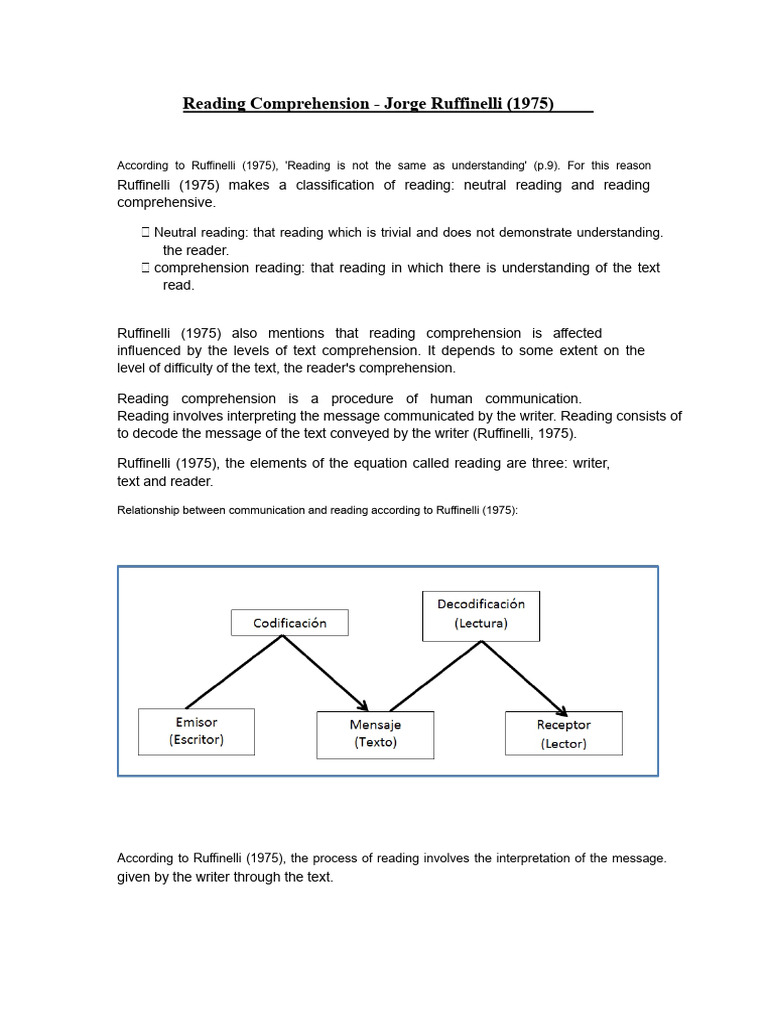 Reading Comprehension Ruffinelli | PDF | Reading Comprehension ...