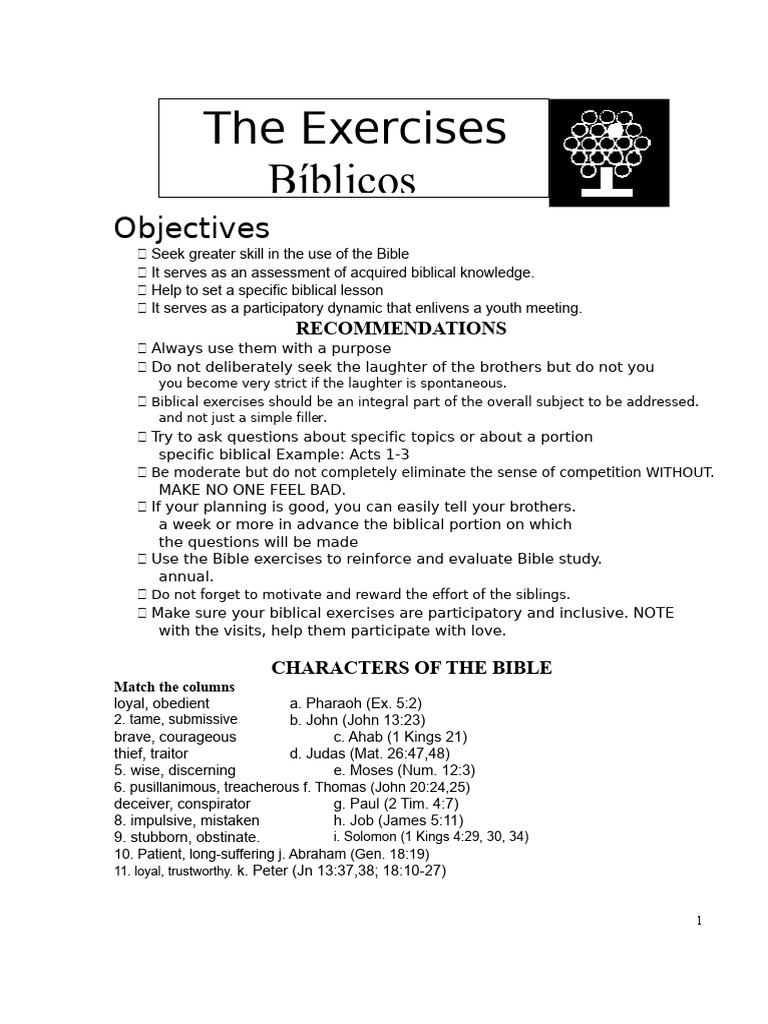 bible-exercises-i.doc | PDF | Acts Of The Apostles | Books Of Kings