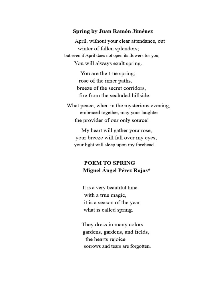 Poetry To Spring | PDF