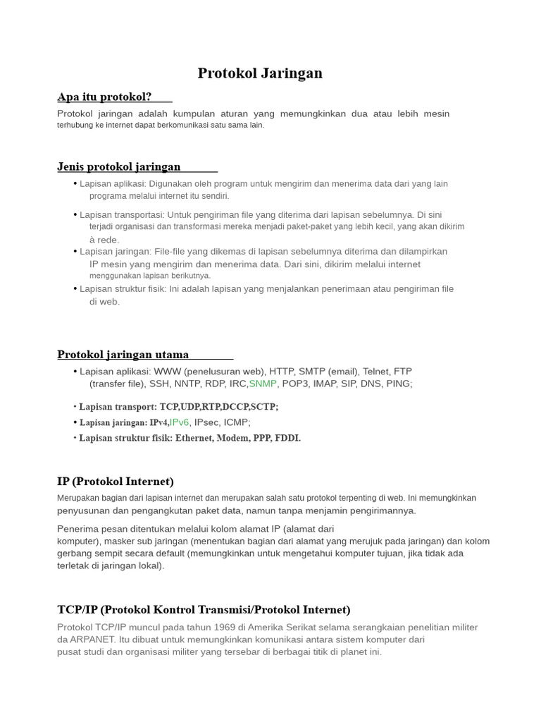 Panduan Lengkap Protokol Jaringan | PDF