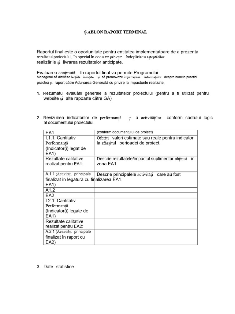 Terminal Report Template | PDF