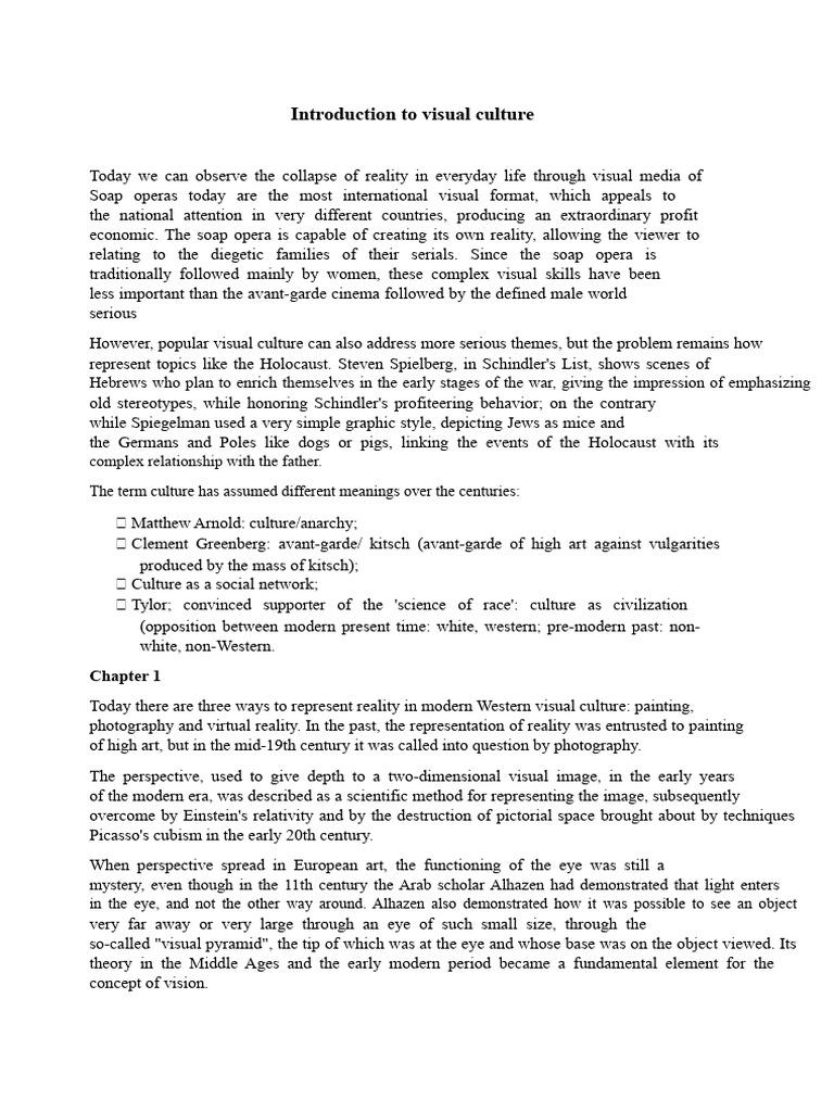 Visual Culture: Reality and Representation | PDF | Perspective ...