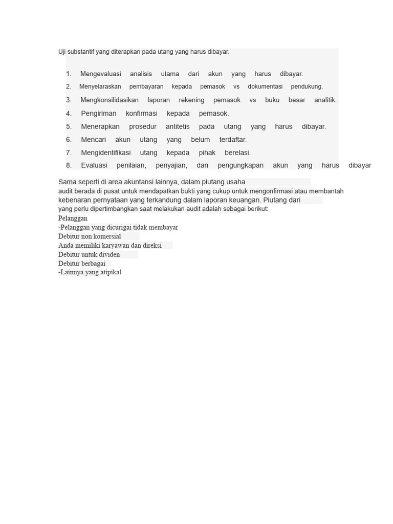 Uji Substantif Utang yang Harus Dibayar | PDF